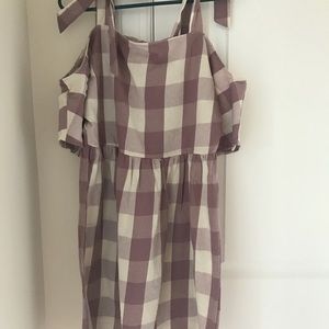 Check mauve and white dress ! Never worn side 8P